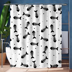 Fish Bones Pattern Shower Curtain 60  X 72  (medium)  by Valentinaart