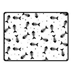 Fish Bones Pattern Double Sided Fleece Blanket (small)  by Valentinaart