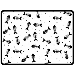 Fish Bones Pattern Double Sided Fleece Blanket (large)  by Valentinaart