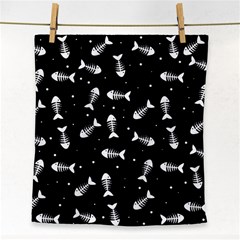 Fish Bones Pattern Face Towel by Valentinaart