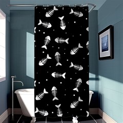 Fish Bones Pattern Shower Curtain 36  X 72  (stall)  by Valentinaart