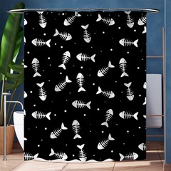 Fish Bones Pattern Shower Curtain 60  X 72  (medium)  by Valentinaart