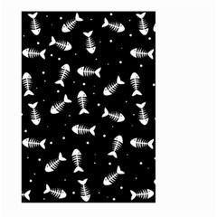 Fish Bones Pattern Large Garden Flag (two Sides) by Valentinaart