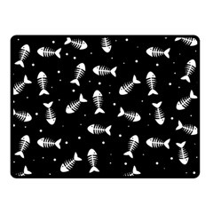 Fish Bones Pattern Double Sided Fleece Blanket (small)  by Valentinaart