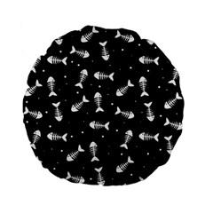 Fish Bones Pattern Standard 15  Premium Flano Round Cushions by Valentinaart