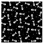 Fish bones pattern Large Satin Scarf (Square) Front