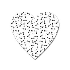 Fish Bones Pattern Heart Magnet