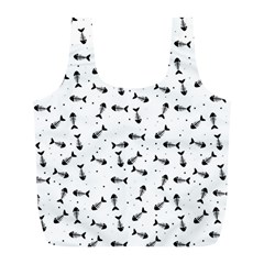 Fish Bones Pattern Full Print Recycle Bags (l) 