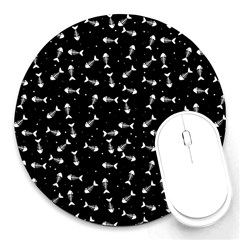 Fish Bones Pattern Round Mousepads