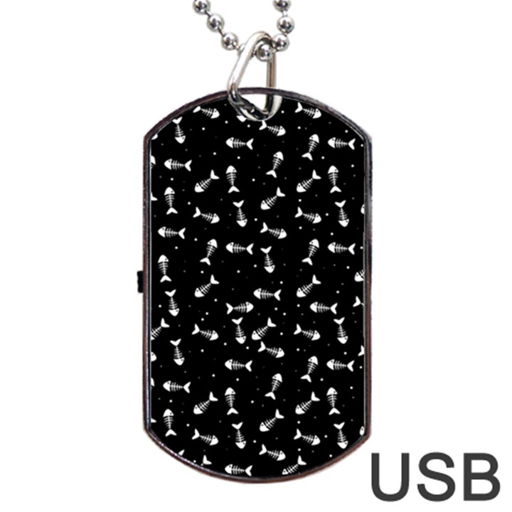 Fish bones pattern Dog Tag USB Flash (One Side)