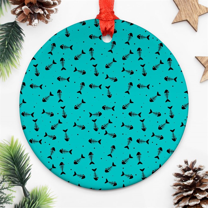 Fish bones pattern Ornament (Round)