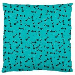 Fish Bones Pattern Standard Flano Cushion Case (one Side) by ValentinaDesign