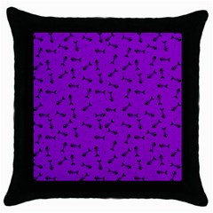 Fish Bones Pattern Throw Pillow Case (black) by ValentinaDesign