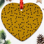 Fish bones pattern Heart Ornament (Two Sides) Front