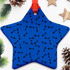 Fish Bones Pattern Star Ornament (two Sides) by ValentinaDesign