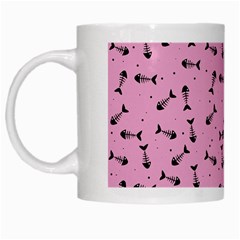 Fish Bones Pattern White Mugs by ValentinaDesign