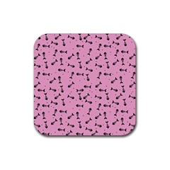 Fish Bones Pattern Rubber Coaster (square)  by ValentinaDesign