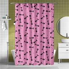 Fish Bones Pattern Shower Curtain 48  X 72  (small)  by ValentinaDesign