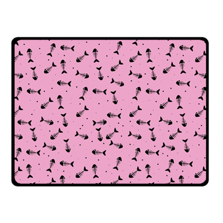 Fish bones pattern Double Sided Fleece Blanket (Small) 