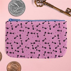 Fish Bones Pattern Large Coin Purse by ValentinaDesign