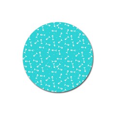 Fish Bones Pattern Magnet 3  (round) by ValentinaDesign