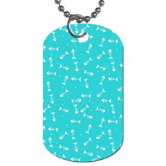 Fish bones pattern Dog Tag (One Side)