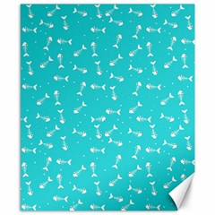 Fish Bones Pattern Canvas 8  X 10  by ValentinaDesign