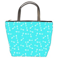 Fish bones pattern Bucket Bags