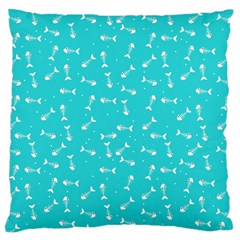 Fish Bones Pattern Standard Flano Cushion Case (one Side) by ValentinaDesign