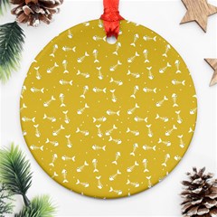 Fish Bones Pattern Ornament (round) by ValentinaDesign