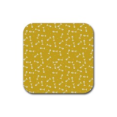 Fish Bones Pattern Rubber Coaster (square)  by ValentinaDesign