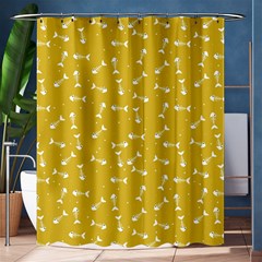 Fish Bones Pattern Shower Curtain 60  X 72  (medium)  by ValentinaDesign