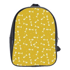 Fish Bones Pattern School Bag (xl) by ValentinaDesign