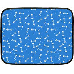 Fish Bones Pattern Fleece Blanket (mini) by ValentinaDesign