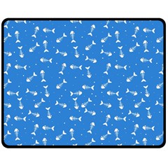 Fish bones pattern Fleece Blanket (Medium) 