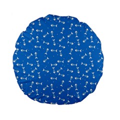 Fish bones pattern Standard 15  Premium Flano Round Cushions