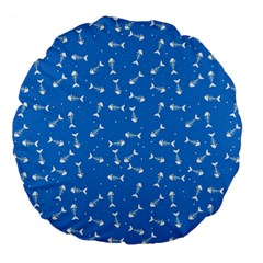 Fish bones pattern Large 18  Premium Flano Round Cushions