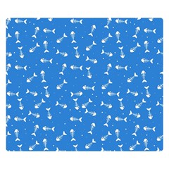 Fish bones pattern Double Sided Flano Blanket (Small) 