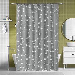 Fish Bones Pattern Shower Curtain 48  X 72  (small)  by ValentinaDesign