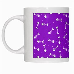 Fish Bones Pattern White Mugs by ValentinaDesign