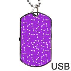 Fish Bones Pattern Dog Tag Usb Flash (two Sides) by ValentinaDesign