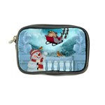 Christmas Design, Santa Claus With Reindeer In The Sky Coin Purse Front