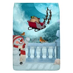 Christmas Design, Santa Claus With Reindeer In The Sky Flap Covers (s) 