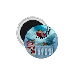 Christmas Design, Santa Claus With Reindeer In The Sky 1 75  Magnets by FantasyWorld7