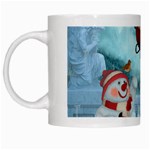 Christmas Design, Santa Claus With Reindeer In The Sky White Mugs Left