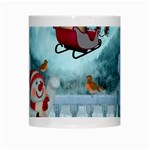 Christmas Design, Santa Claus With Reindeer In The Sky White Mugs Center