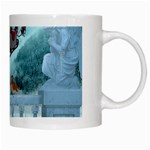 Christmas Design, Santa Claus With Reindeer In The Sky White Mugs Right