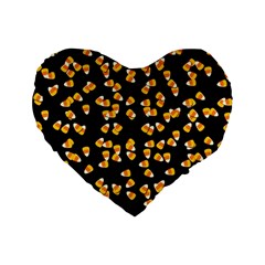 Candy Corn Standard 16  Premium Flano Heart Shape Cushions by Valentinaart