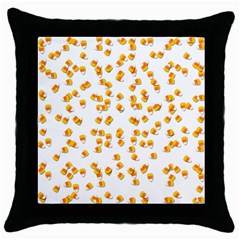 Candy Corn Throw Pillow Case (black) by Valentinaart