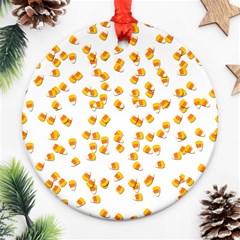 Candy Corn Round Ornament (two Sides) by Valentinaart